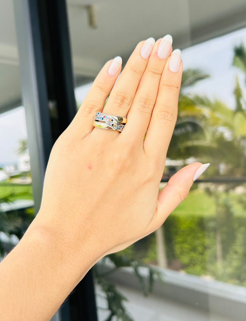 Emerald Solitaire Ring styled detail shot